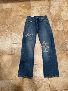 Zara Blue Denim Jeans with Contrast Stitching